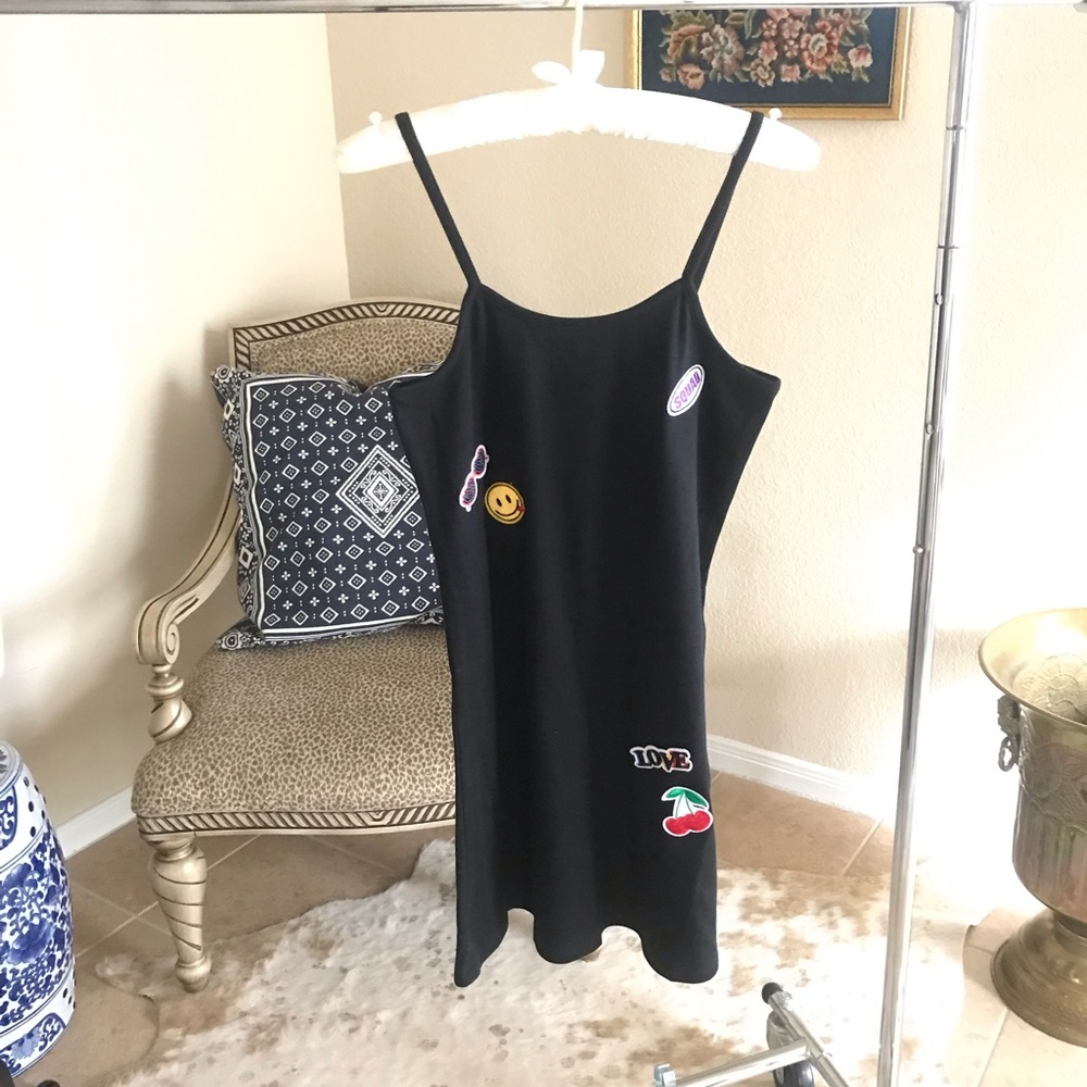 Black knit Appliqued Girls Dress